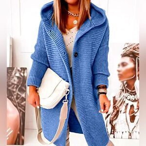 Hooded Knit cardigan